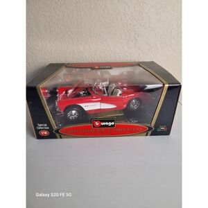 BURAGO 1957 Chevrolet Corvette Special Collection Italy 1/18 Scale Model Car